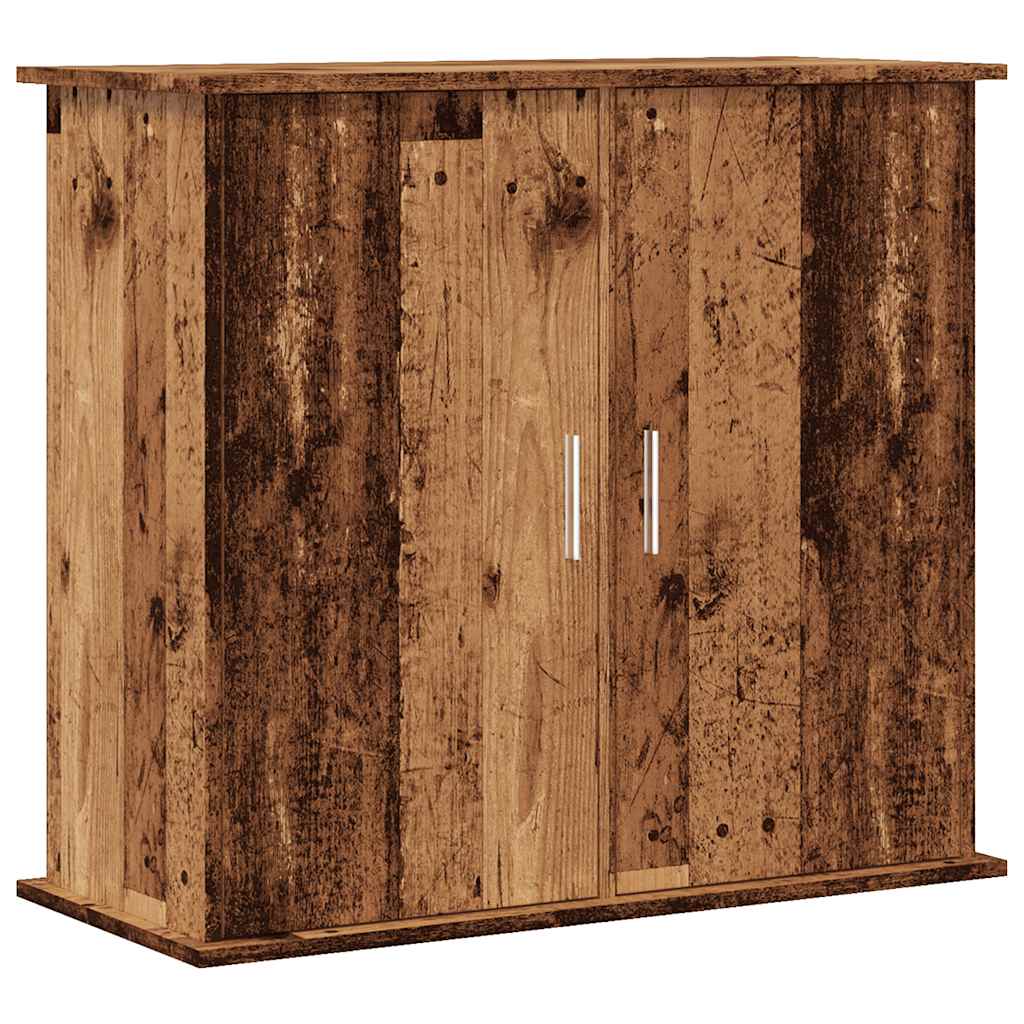 antik fa színű szerelt fa akváriumállvány 81x36x73 cm