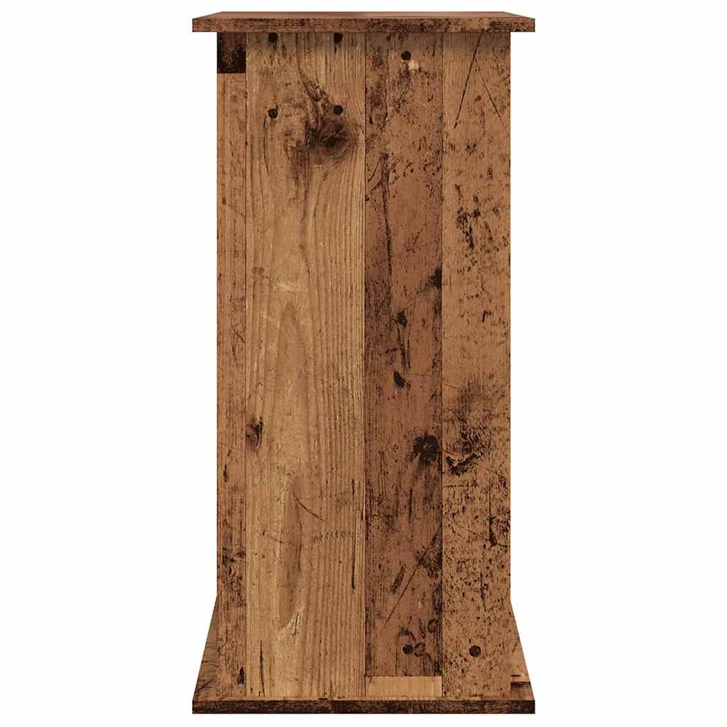 antik fa színű szerelt fa akváriumállvány 81x36x73 cm