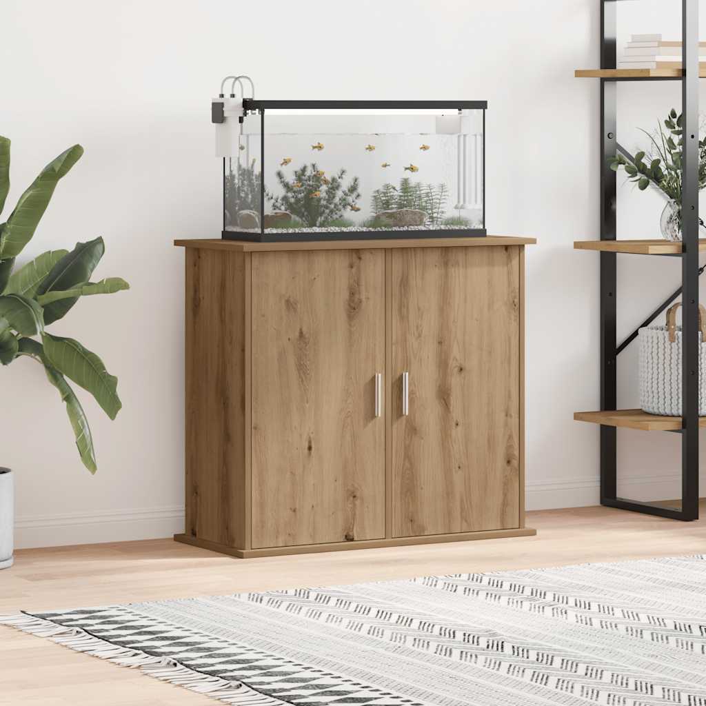 kézműves tölgyfa akváriumállvány 81 x 36 x 73 cm rétegelt fából