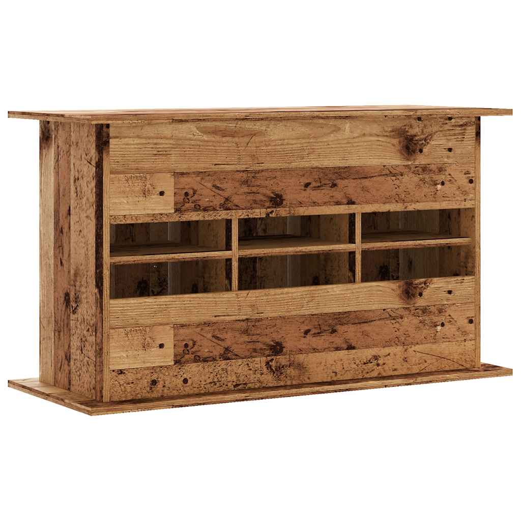 antik fa színű szerelt fa akváriumállvány 101x41x58 cm