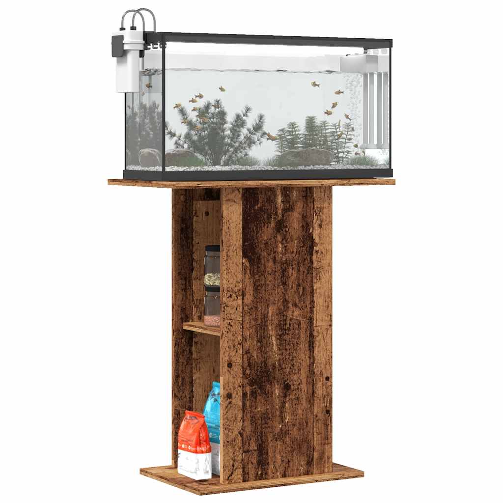 antik fa színű szerelt fa akváriumállvány 36 x 60,5 x 72,5 cm