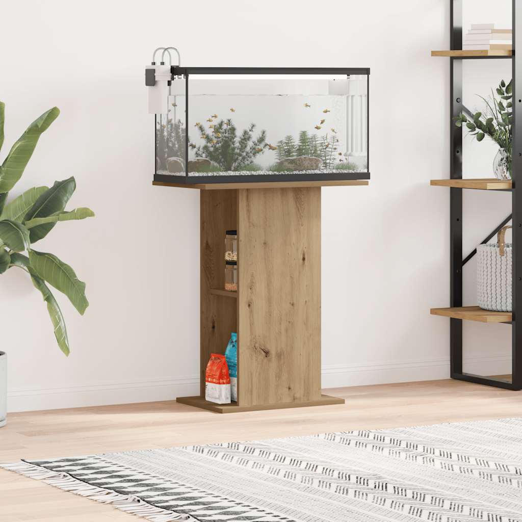 kézműves tölgyfa akváriumállvány 36 x 60,5 x 72,5 cm rétegelt fából
