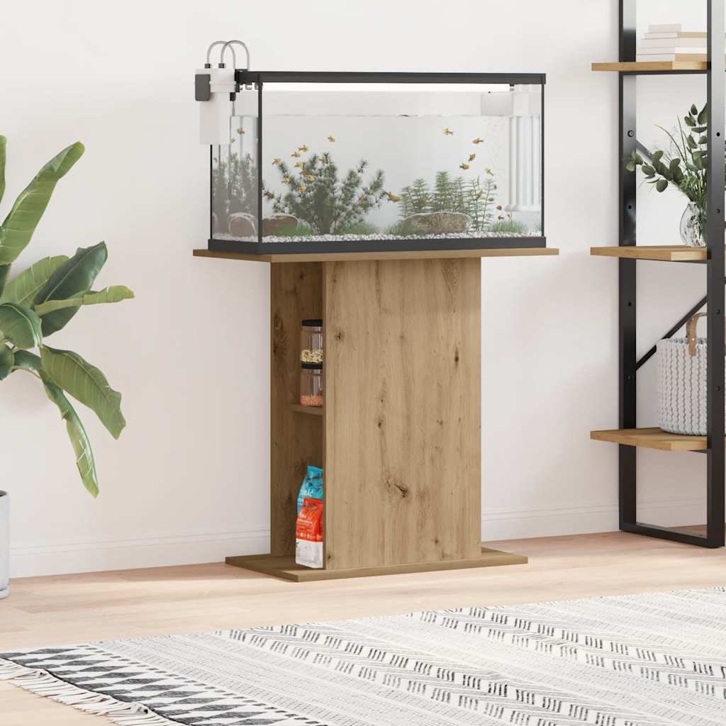 kézműves tölgyfa akváriumállvány 36 x 75 x 72,5 cm rétegelt fából