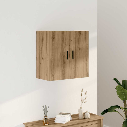 kézműves tölgy színű szerelt fa faliszekrény 60 x 31 x 60 cm