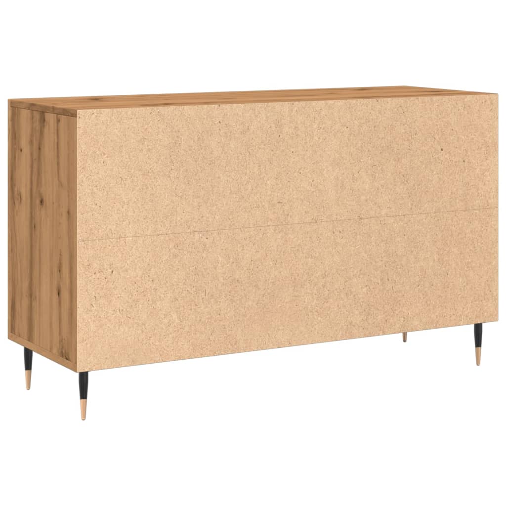 kézműves tölgy színű szerelt fa tálalószekrény 100 x 36 x 60 cm