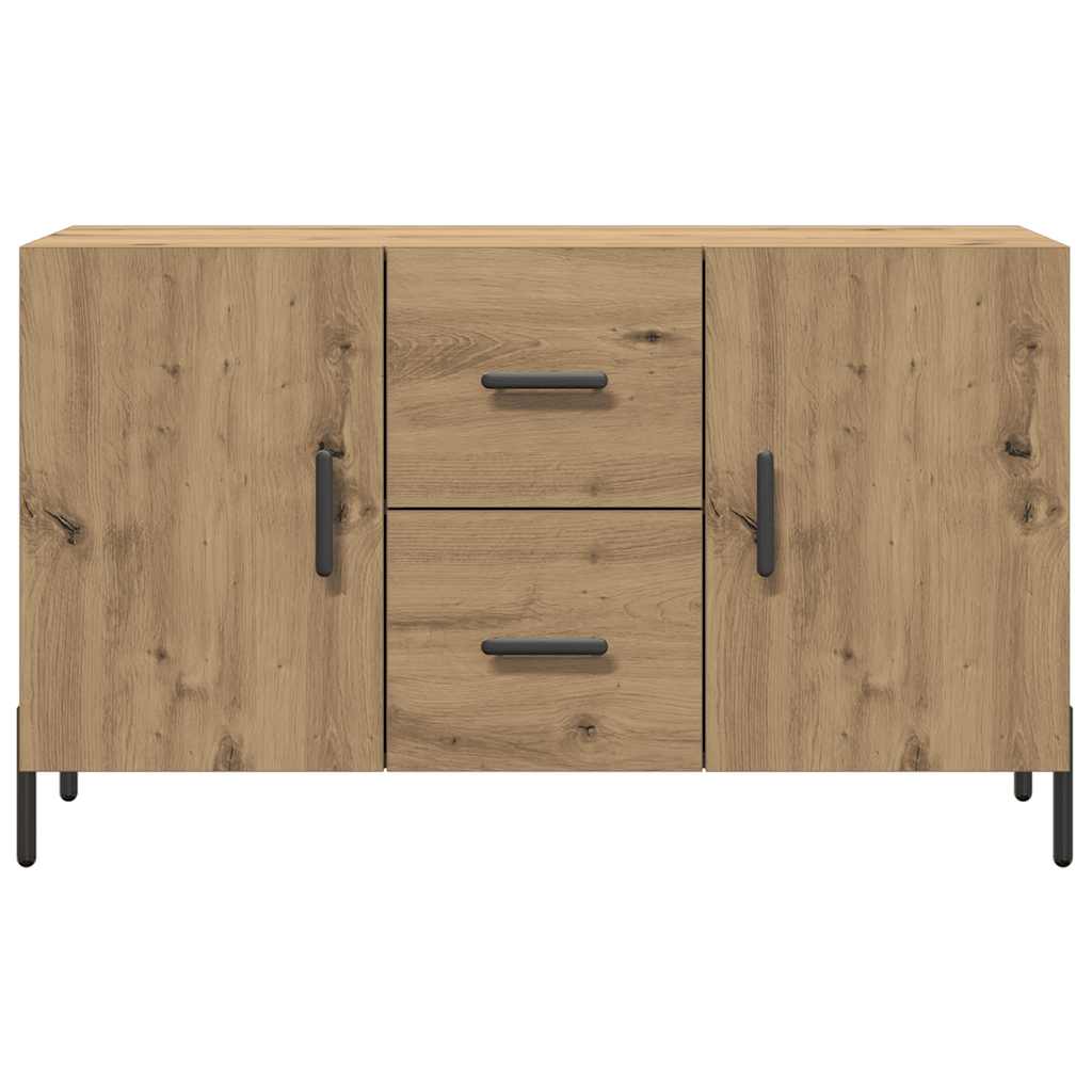 kézműves tölgy színű szerelt fa tálalószekrény 100 x 36 x 60 cm