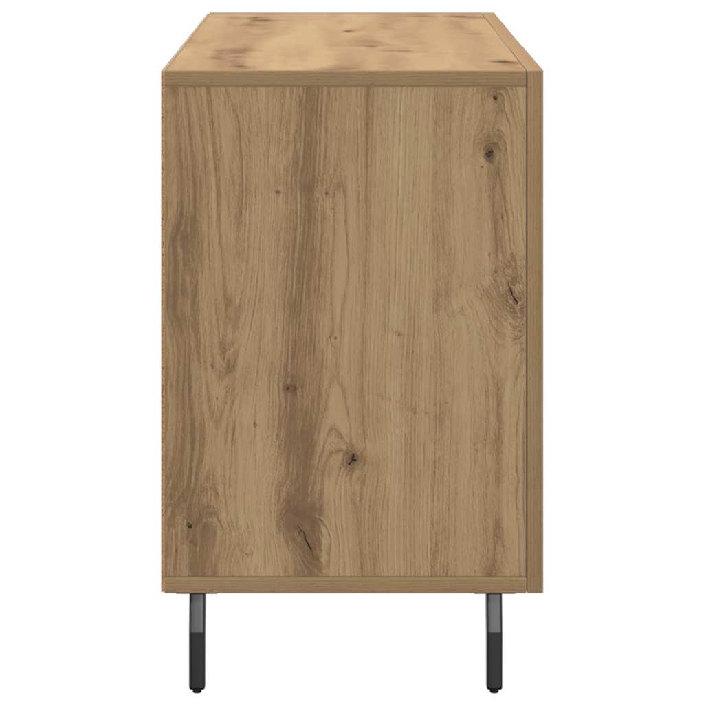 kézműves tölgy színű szerelt fa tálalószekrény 100 x 36 x 60 cm