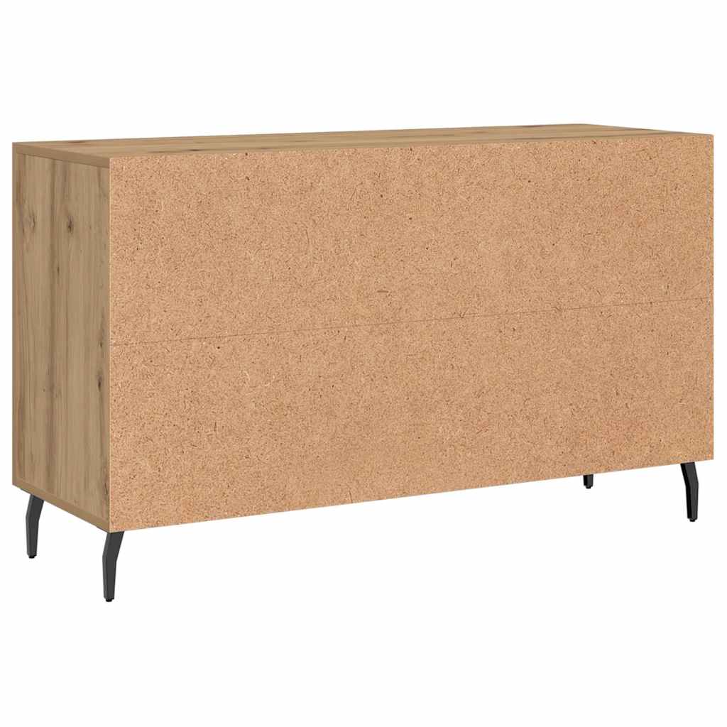 kézműves tölgy színű szerelt fa tálalószekrény 100 x 36 x 60 cm