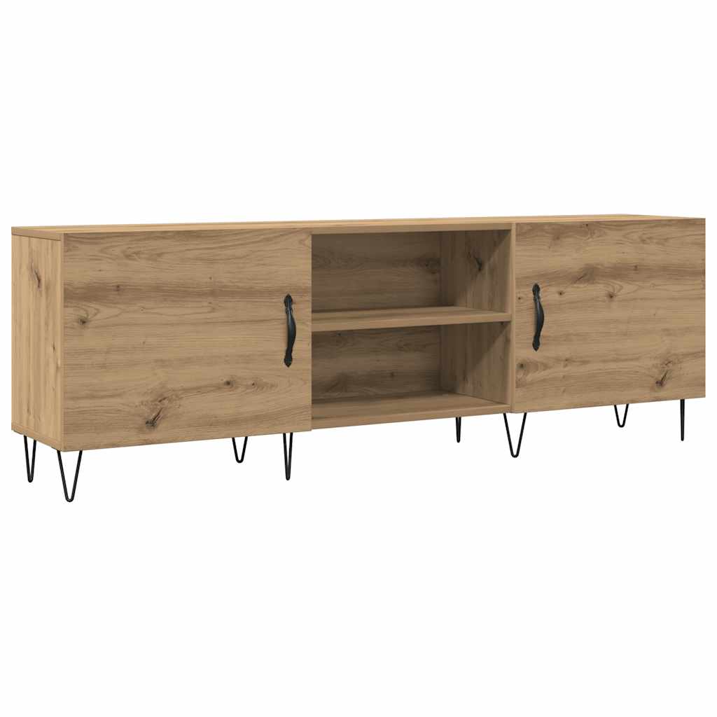 kézműves tölgy színű szerelt fa TV-szekrény 150 x 30 x 50 cm