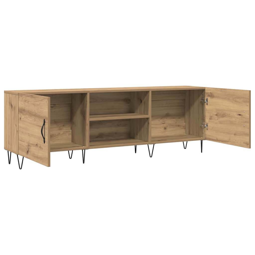 kézműves tölgy színű szerelt fa TV-szekrény 150 x 30 x 50 cm