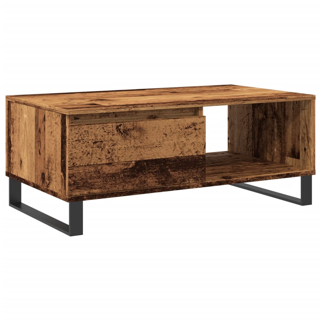 antik fa színű szerelt fa dohányzóasztal 90 x 50 x 36,5 cm