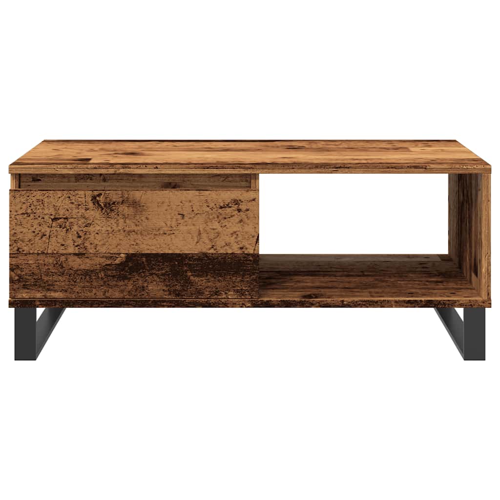 antik fa színű szerelt fa dohányzóasztal 90 x 50 x 36,5 cm