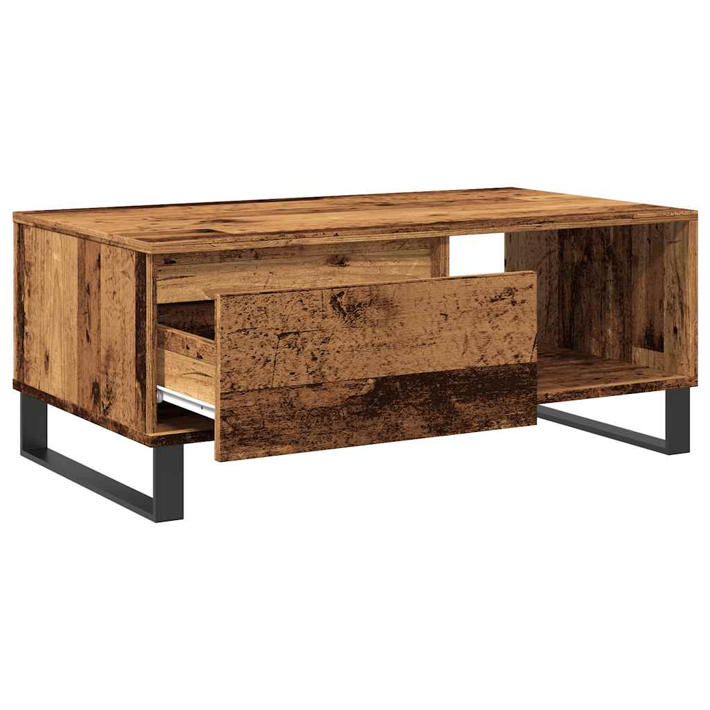 antik fa színű szerelt fa dohányzóasztal 90 x 50 x 36,5 cm