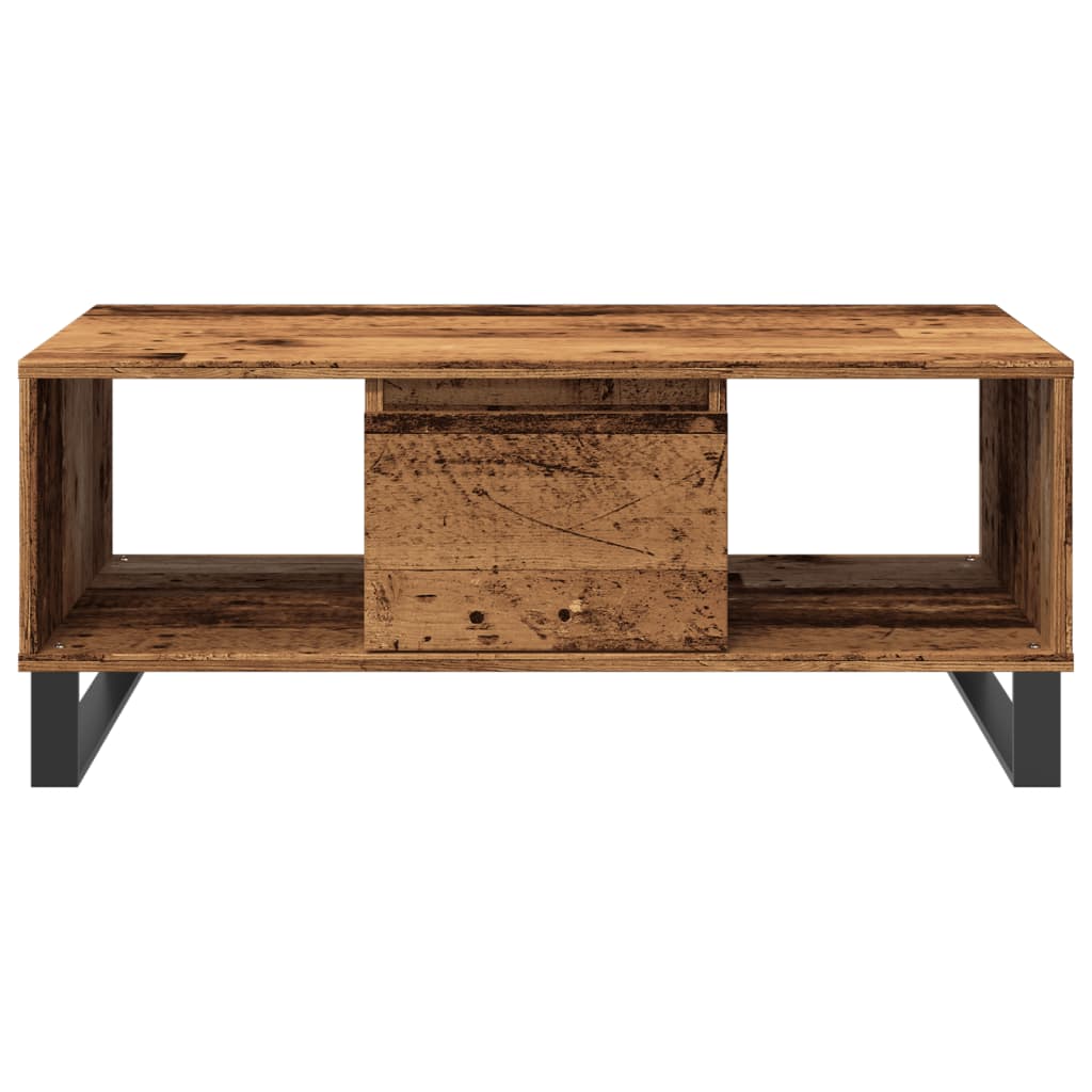 antik fa színű szerelt fa dohányzóasztal 90 x 50 x 36,5 cm