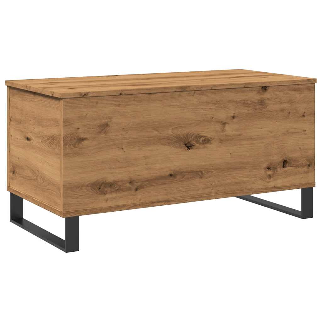 kézműves tölgy színű szerelt fa dohányzóasztal 90x44,5x45 cm