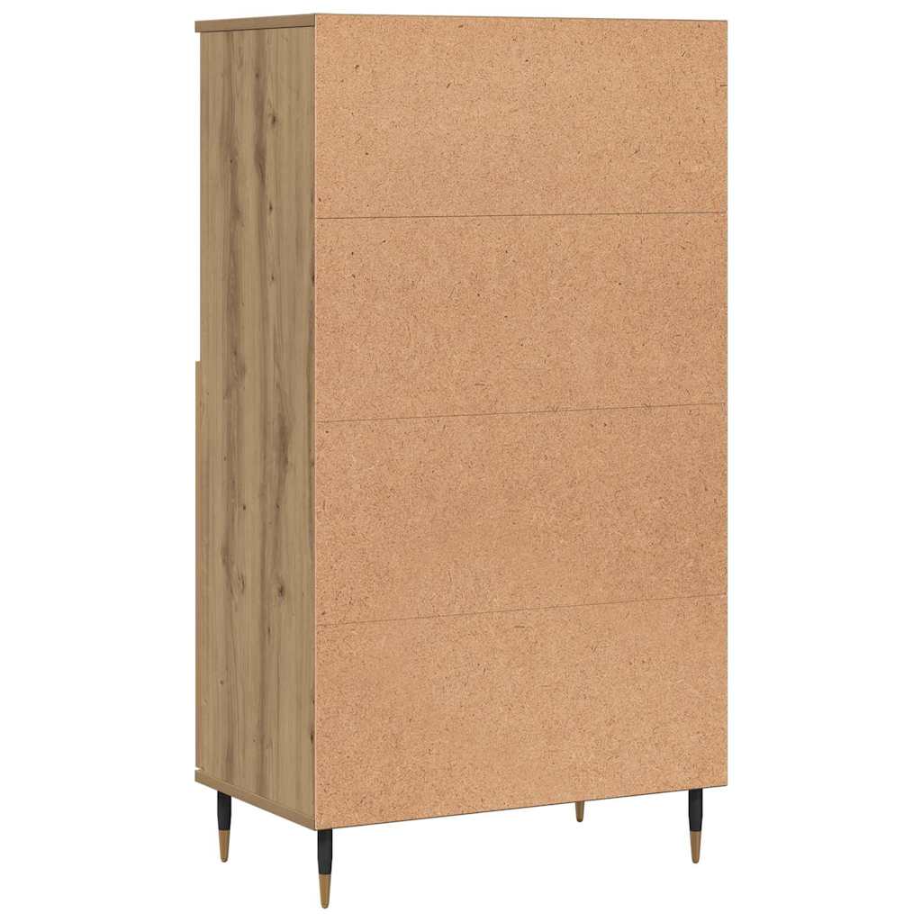 kézműves tölgy színű szerelt fa magasszekrény 60 x 36 x 110 cm