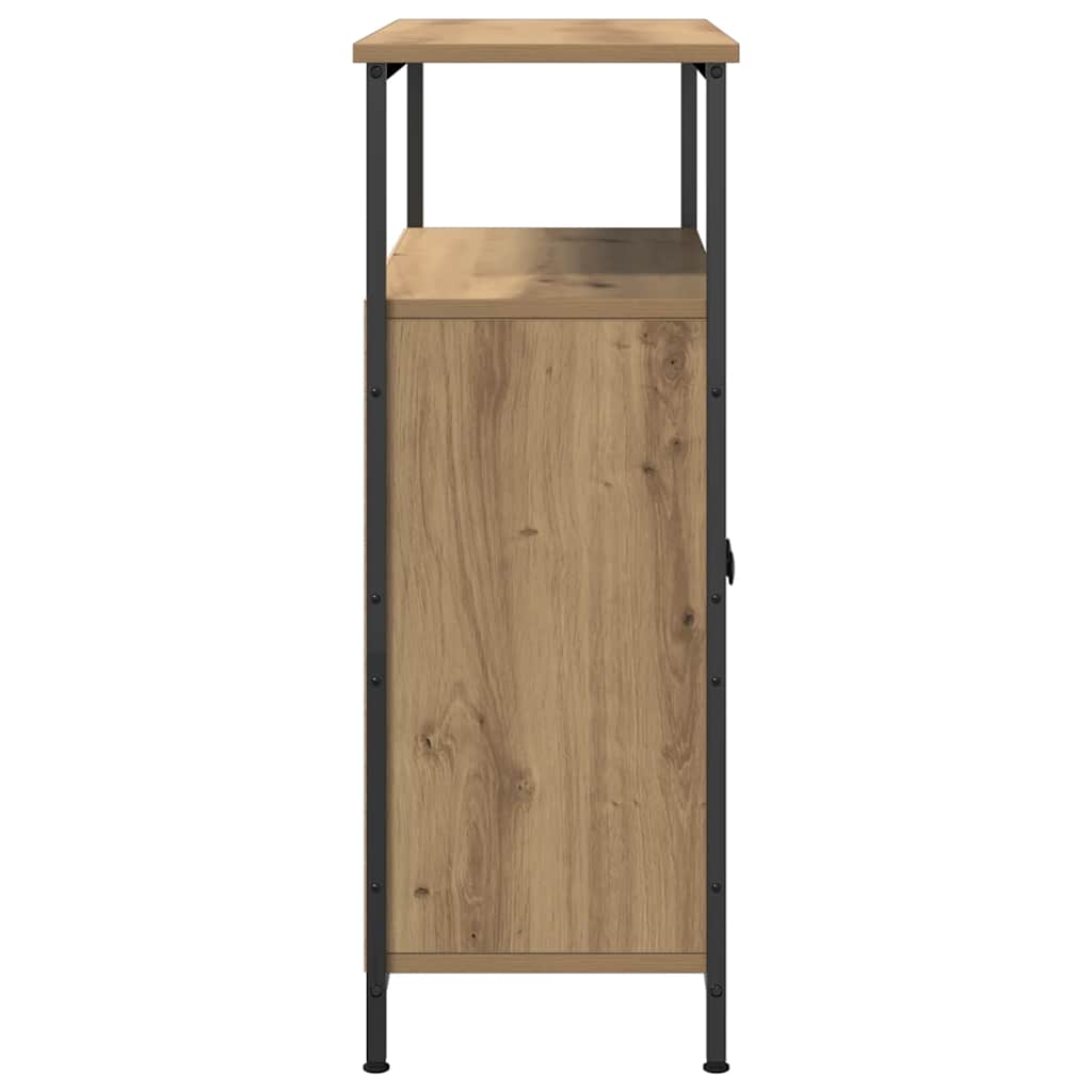 kézműves tölgy színű szerelt fa tálalószekrény 70 x 30 x 80 cm