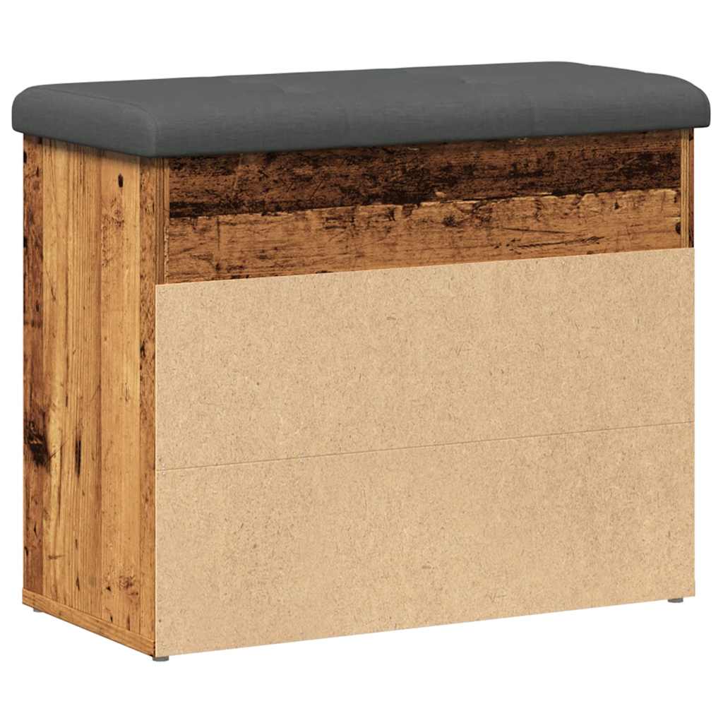 antik fa szerelt fa cipőtároló pad 62x32x50 cm