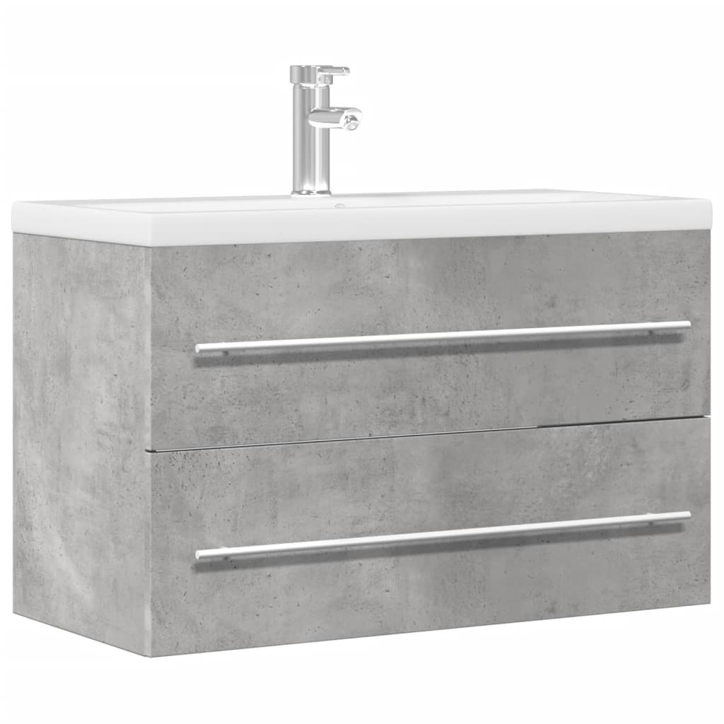 betonszürke szerelt fa mosdószekrény 80 x 38,5 x 48 cm