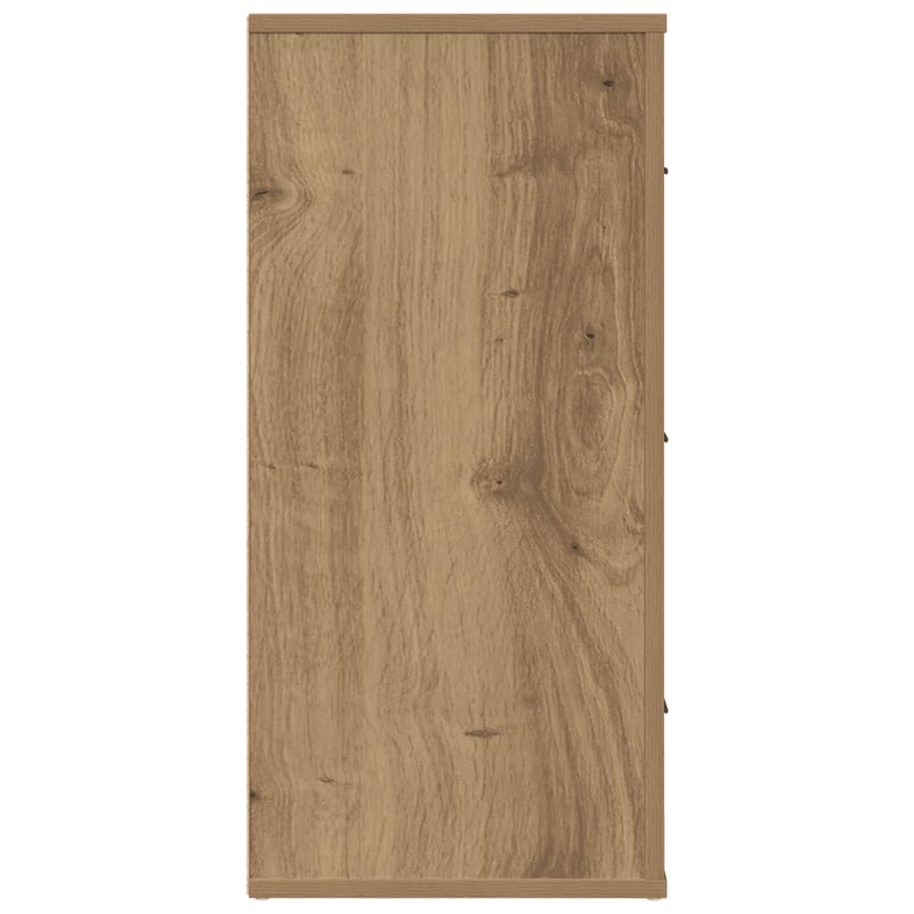 kézműves tölgy színű szerelt fa tálalószekrény 80 x 33 x 70 cm