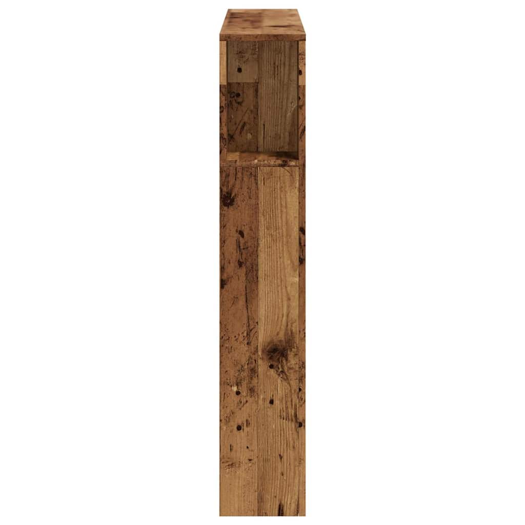 antik fa színű szerelt fa LED-es fejtámla 100x18,5x103,5 cm