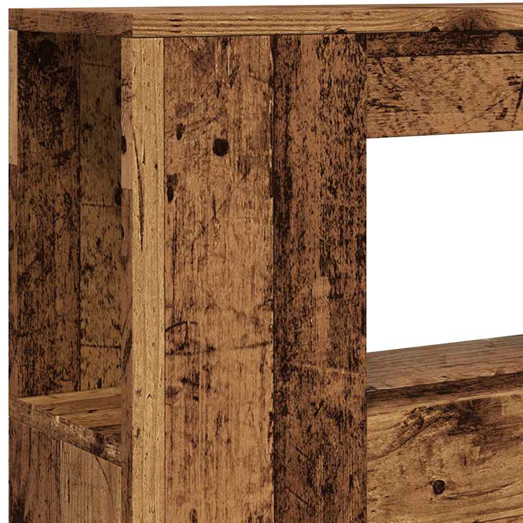 antik fa színű szerelt fa LED-es fejtámla 100x18,5x103,5 cm