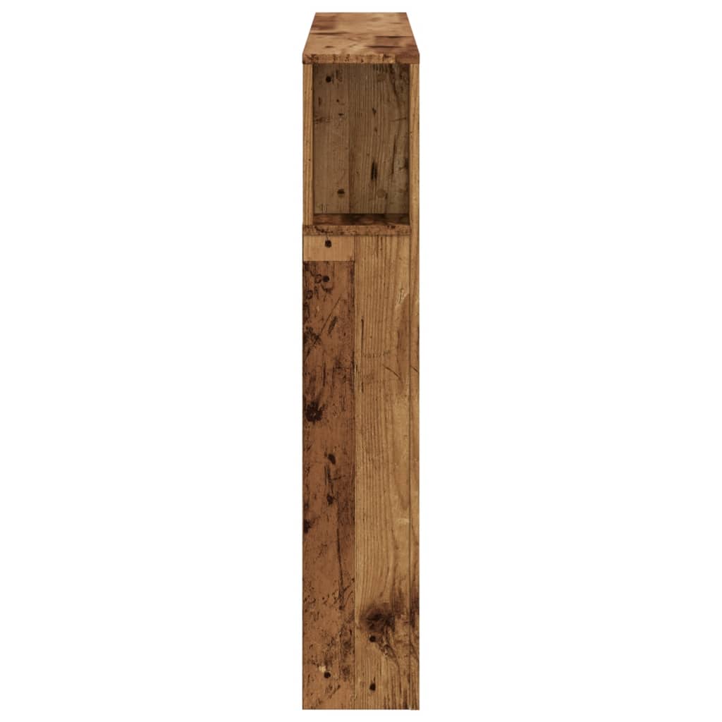 antik fa színű szerelt fa LED-es fejtámla 120x18,5x103,5 cm