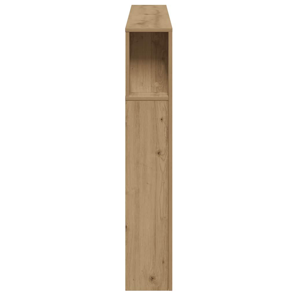kézműves tölgyszínű szerelt fa LED-es fejtámla 180x18,5x103,5cm