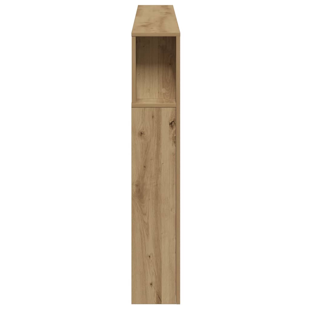 kézműves tölgyszínű szerelt fa LED-es fejtámla 200x18,5x103,5cm