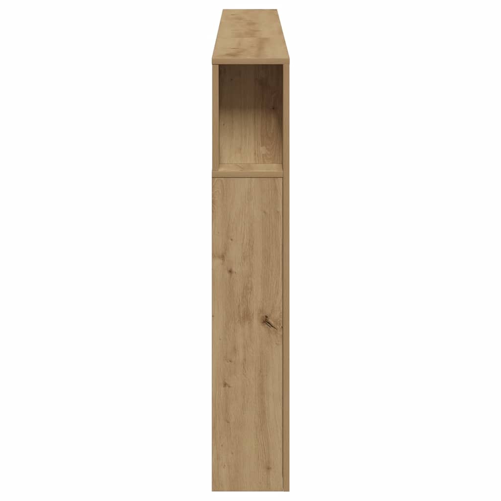 kézműves tölgyszínű szerelt fa LED-es fejtámla 220x18,5x103,5cm