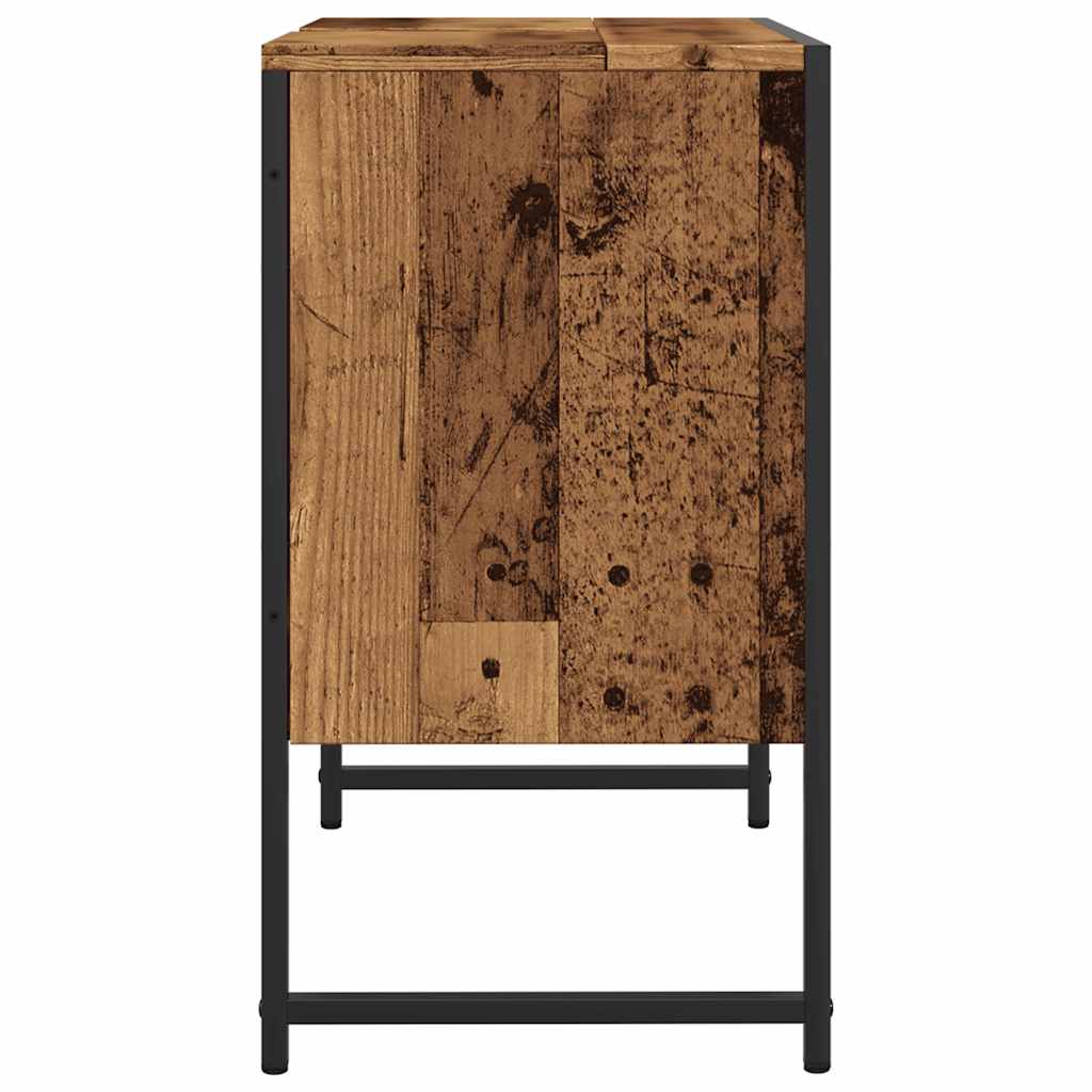 antik fa színű szerelt fa fürdőszobai mosdószekrény 60x33x60 cm
