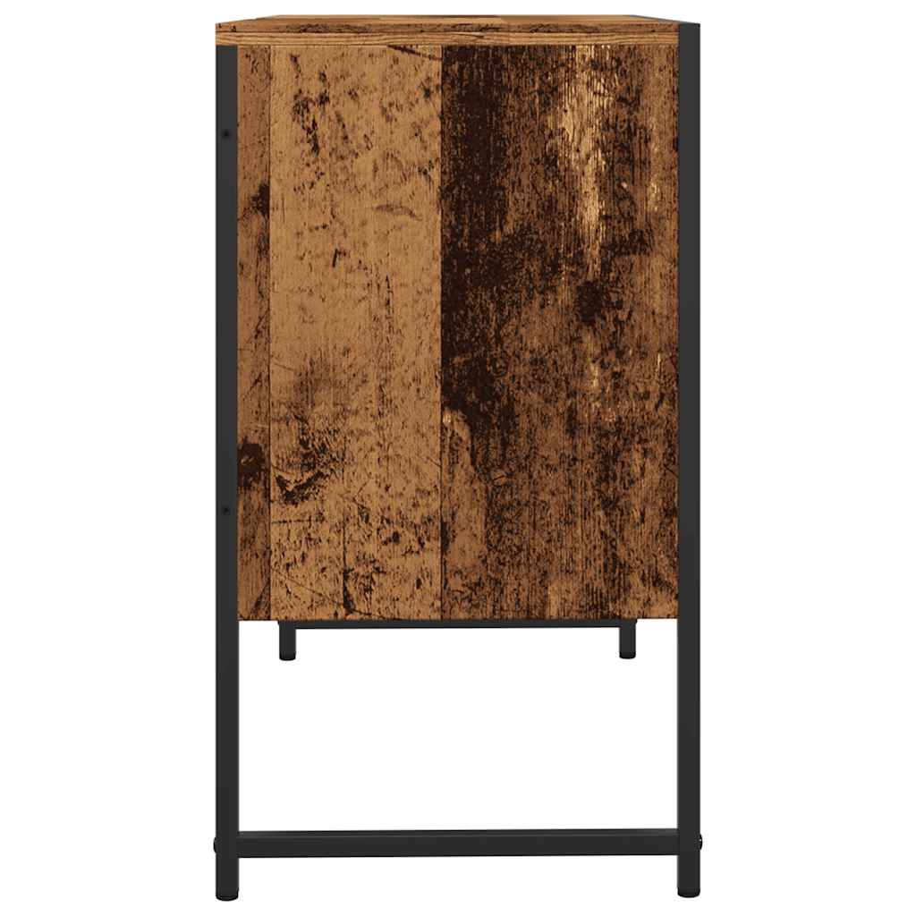 antik fa színű szerelt fa mosdószekrény 80 x 33 x 60 cm