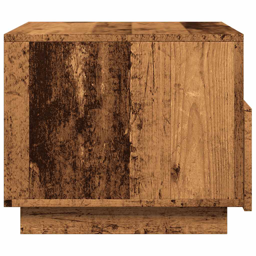 antik fa színű dohányzóasztal LED-lámpákkal 50 x 49 x 40 cm