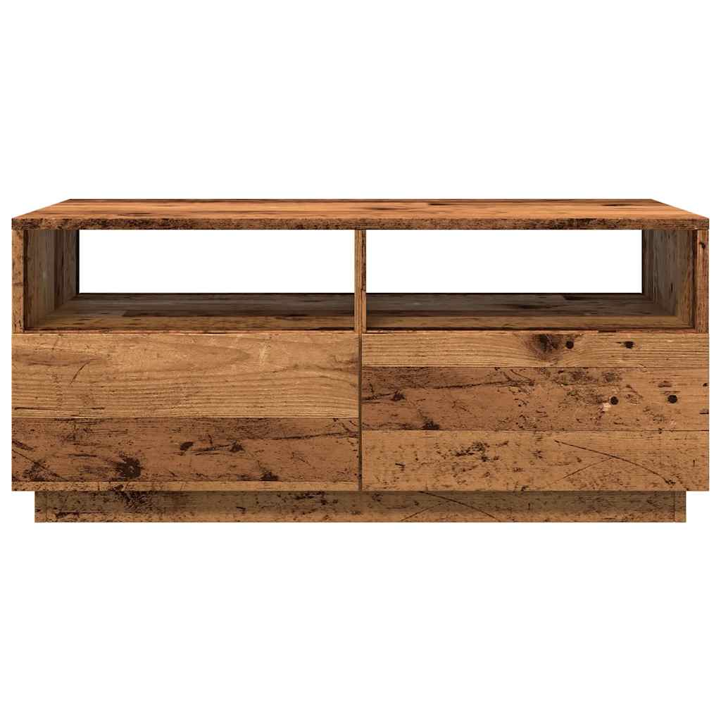 antik fa színű dohányzóasztal LED-lámpákkal 90 x 49 x 40 cm