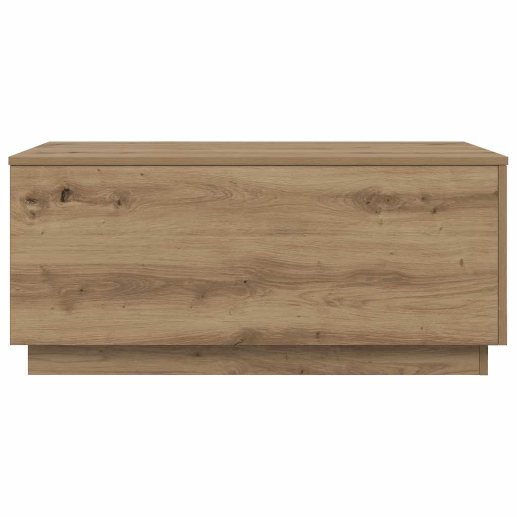 kézműves tölgy színű dohányzóasztal LED-lámpákkal 90x50x40 cm