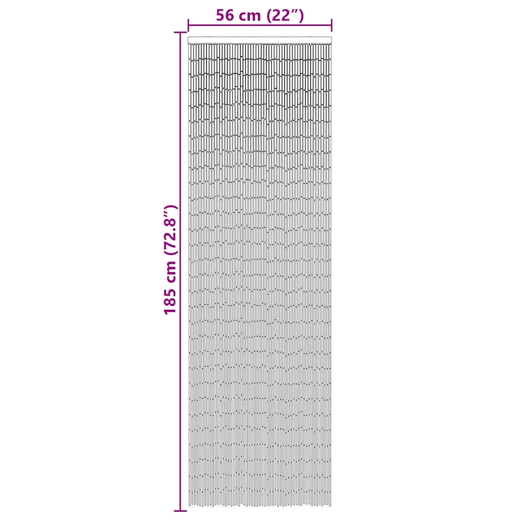 rovaros ajtófüggöny Sötétszürke 56x185 cm bambusz