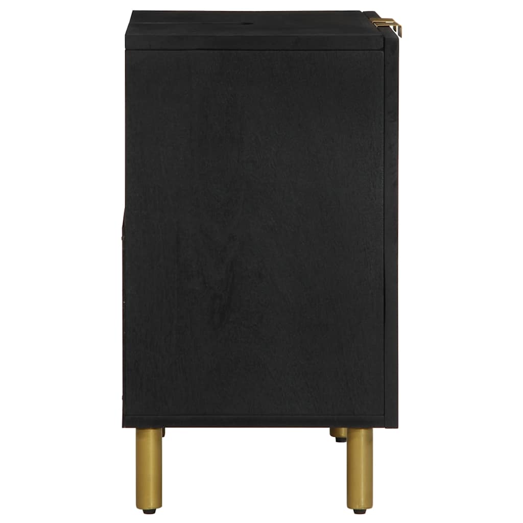 fekete szerelt fa fürdőszobai mosdószekrény 62 x 33 x 58 cm