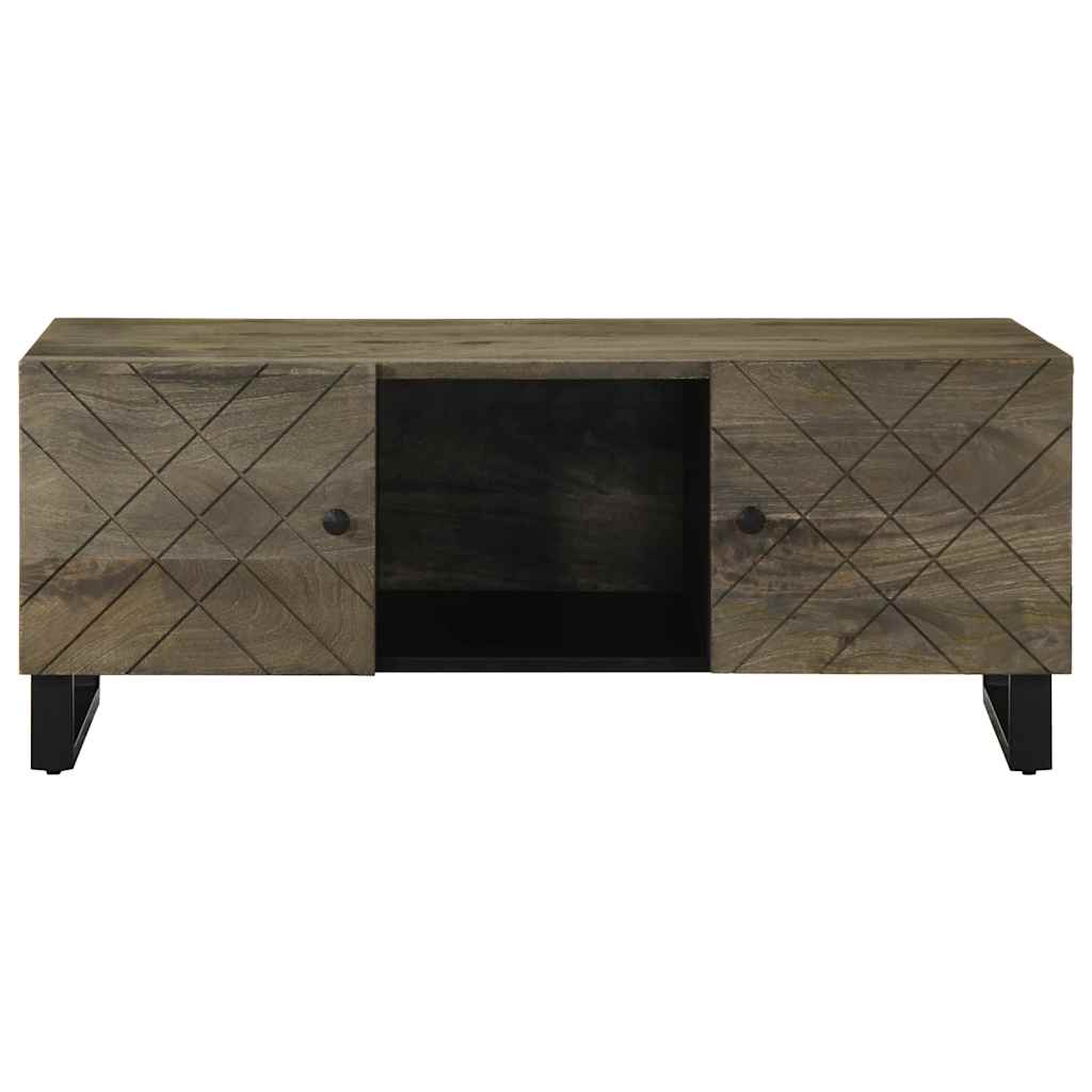 fekete tömör mangófa dohányzóasztal 100 x 54 x 40 cm