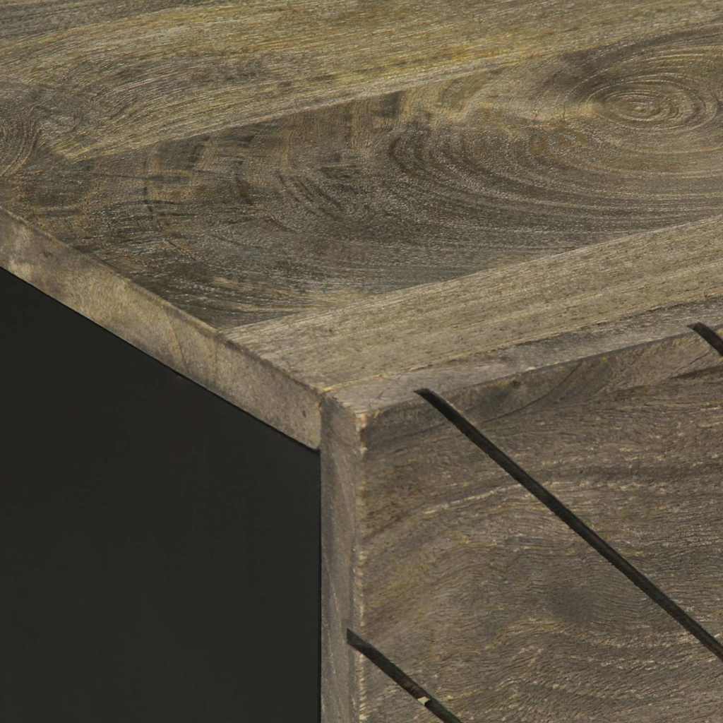 fekete tömör mangófa dohányzóasztal 100 x 54 x 40 cm
