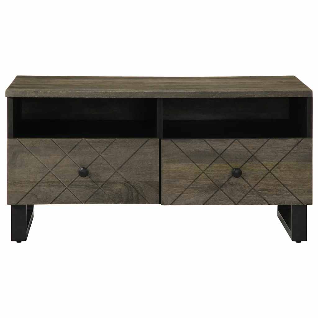 fekete tömör mangófa dohányzóasztal 80 x 54 x 40 cm