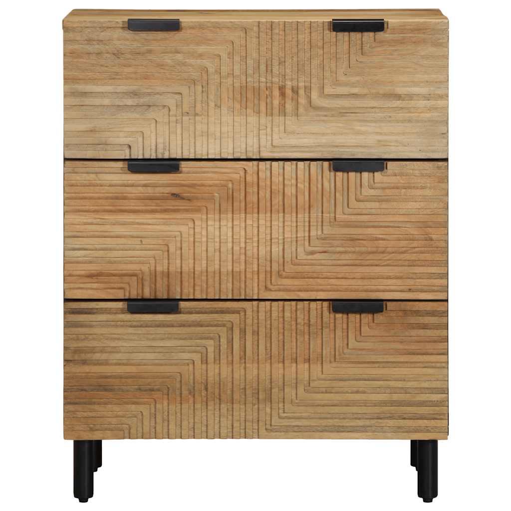tálalószekrény fekete 60x33x75 cm tömör mangófa