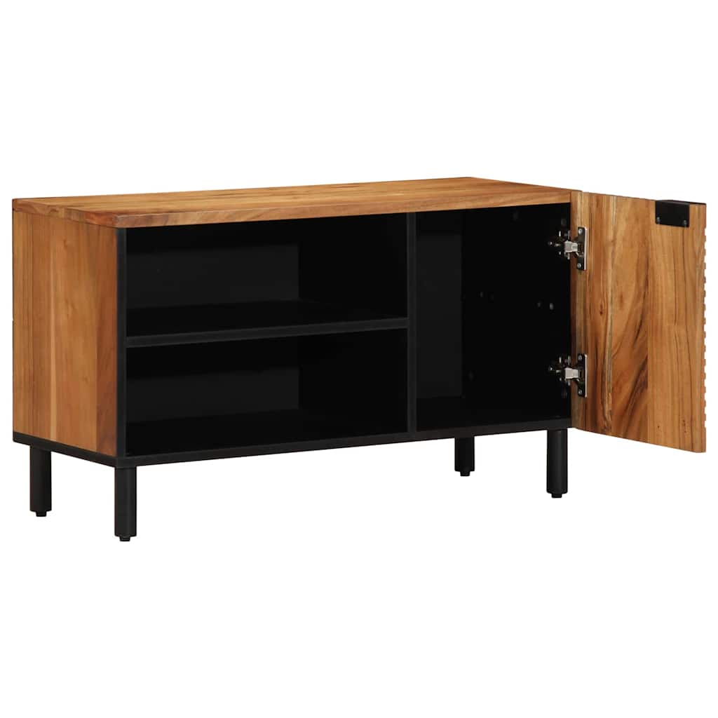 TV szekrény polcokkal Barna 80 x 33 x 46 cm Tömör Mangófát
