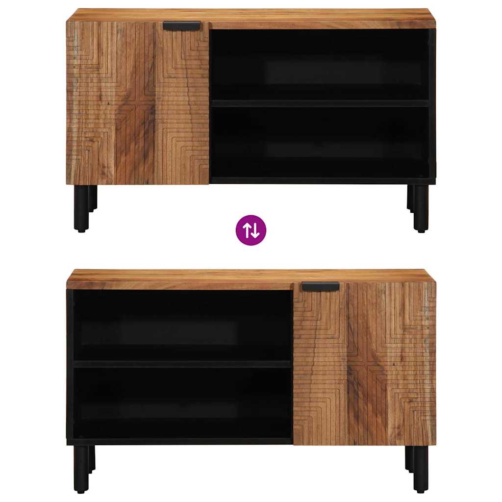 TV szekrény polcokkal Barna 80 x 33 x 46 cm Tömör Mangófát
