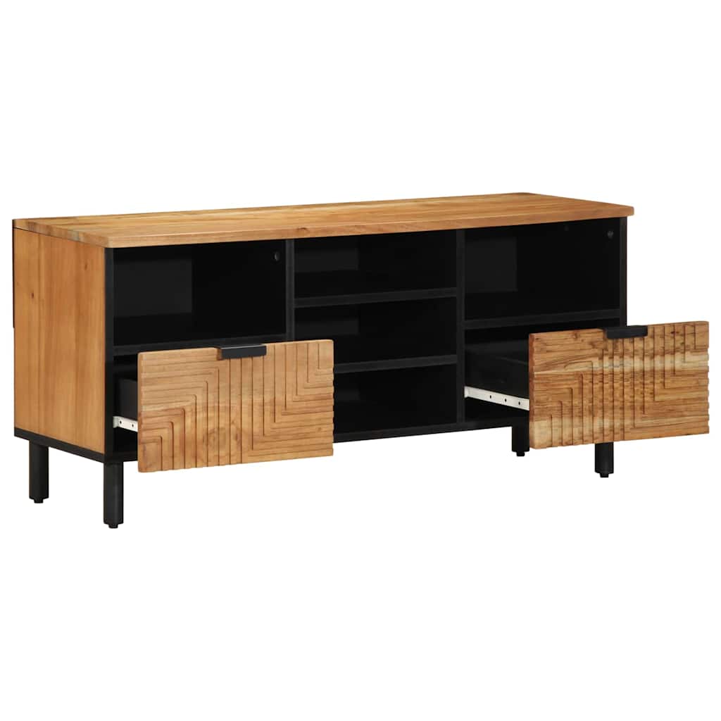 TV szekrény fiókkal Barna 100 x 33,5 x 46 cm Tömör Mangófát