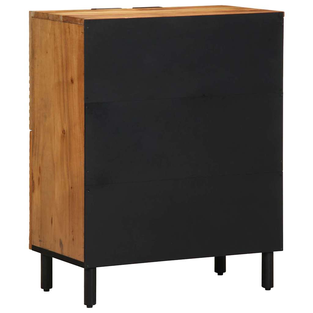 Széf polcokkal tárolóval Barna 60 x 33,5 x 75 cm Tömör Mangófát