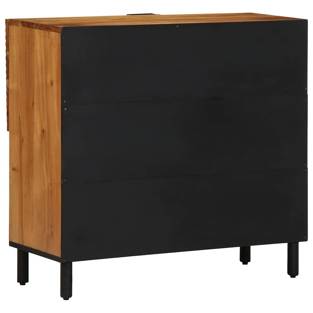 Széf polcokkal tárolóval Barna 80 x 33 x 75 cm Tömör Mangófát