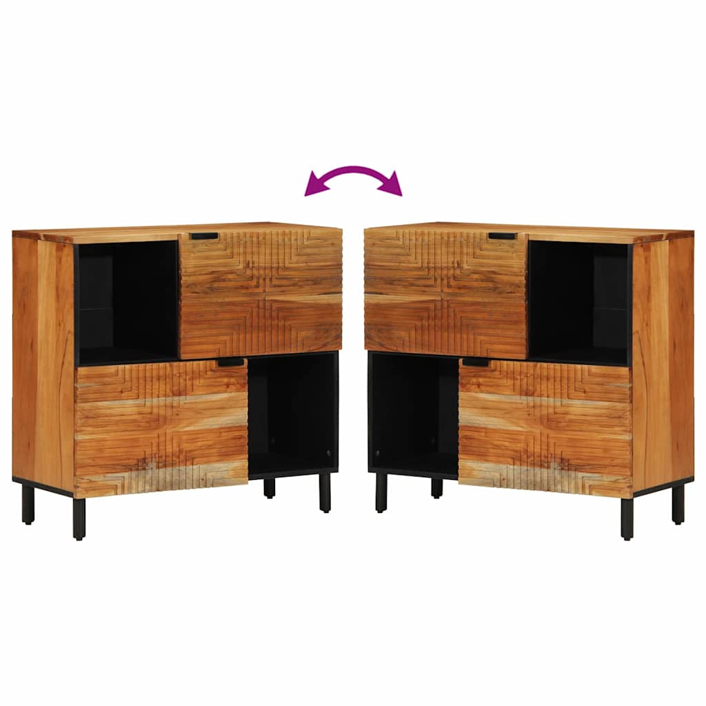 Széf polcokkal tárolóval Barna 80 x 33 x 75 cm Tömör Mangófát