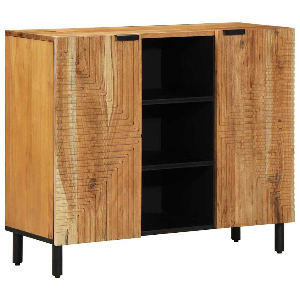 Széf polcokkal tárolóval Barna 90 x 33 x 75 cm Tömör Mangófát