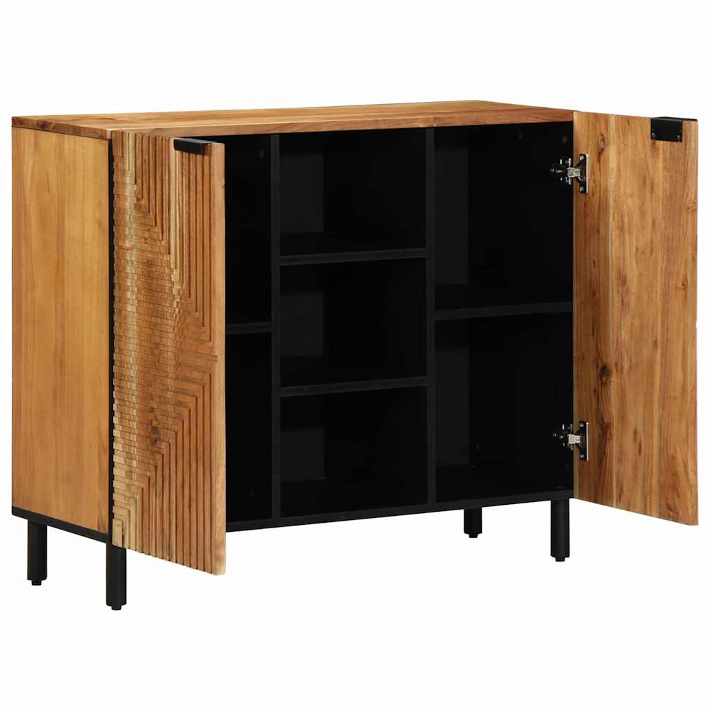 Széf polcokkal tárolóval Barna 90 x 33 x 75 cm Tömör Mangófát