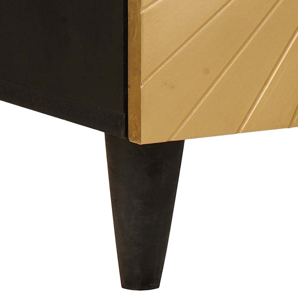 Éjjeliszekrény 2 pcs Fekete és Arany 40 x 33 x 46 cm Szerelt Fa